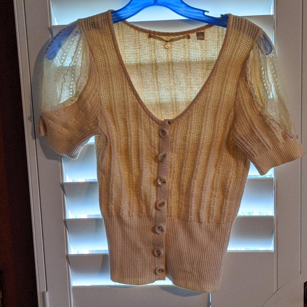 Anthropologie Knitted and Knotted lace sweater